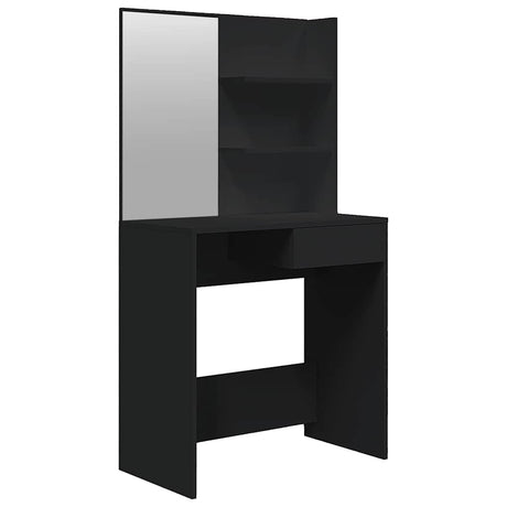 Vidaxl kaptafel met spiegel 74,5x40x141 cm zwart
