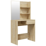 Vidaxl kaptafel met spiegel 74,5x40x141 cm sonoma eikenkleurig