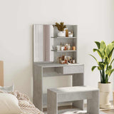 Vidaxl kaptafel met spiegel 74,5x40x141 cm betongrijs
