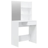 Vidaxl kaptafel met spiegel 74,5x40x141 cm hoogglans wit
