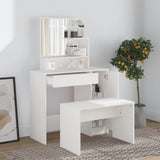 Vidaxl kaptafel met spiegel 86,5x35x136 cm wit