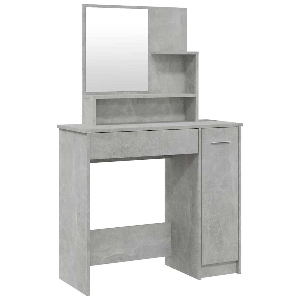 Vidaxl kaptafel met spiegel 86,5x35x136 cm betongrijs
