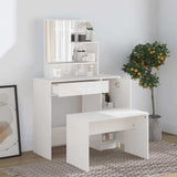 Vidaxl kaptafel met spiegel 86,5x35x136 cm hoogglans wit