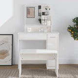 Vidaxl kaptafel met spiegel 86,5x35x136 cm hoogglans wit