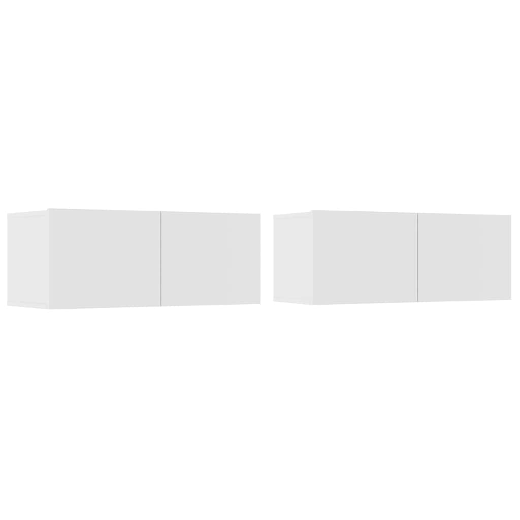 Vidaxl tv-meubels 2 st 80x30x30 cm bewerkt hout wit