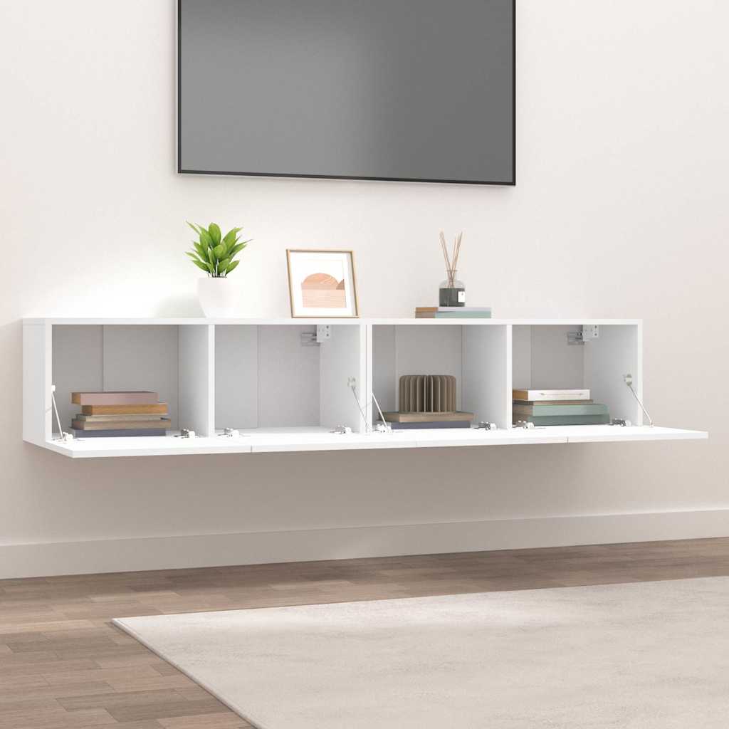Vidaxl tv-meubels 2 st 80x30x30 cm bewerkt hout wit