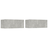 Vidaxl tv-meubels 2 st 80x30x30 cm bewerkt hout betongrijs