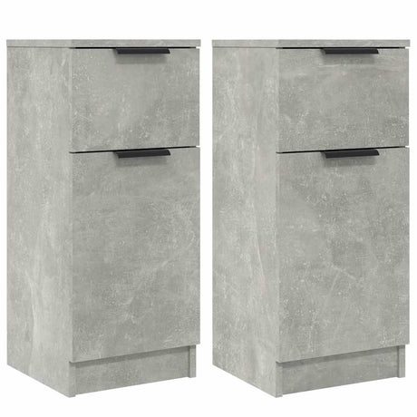 Vidaxl dressoirs 2 st 30x30x70 cm bewerkt hout betongrijs