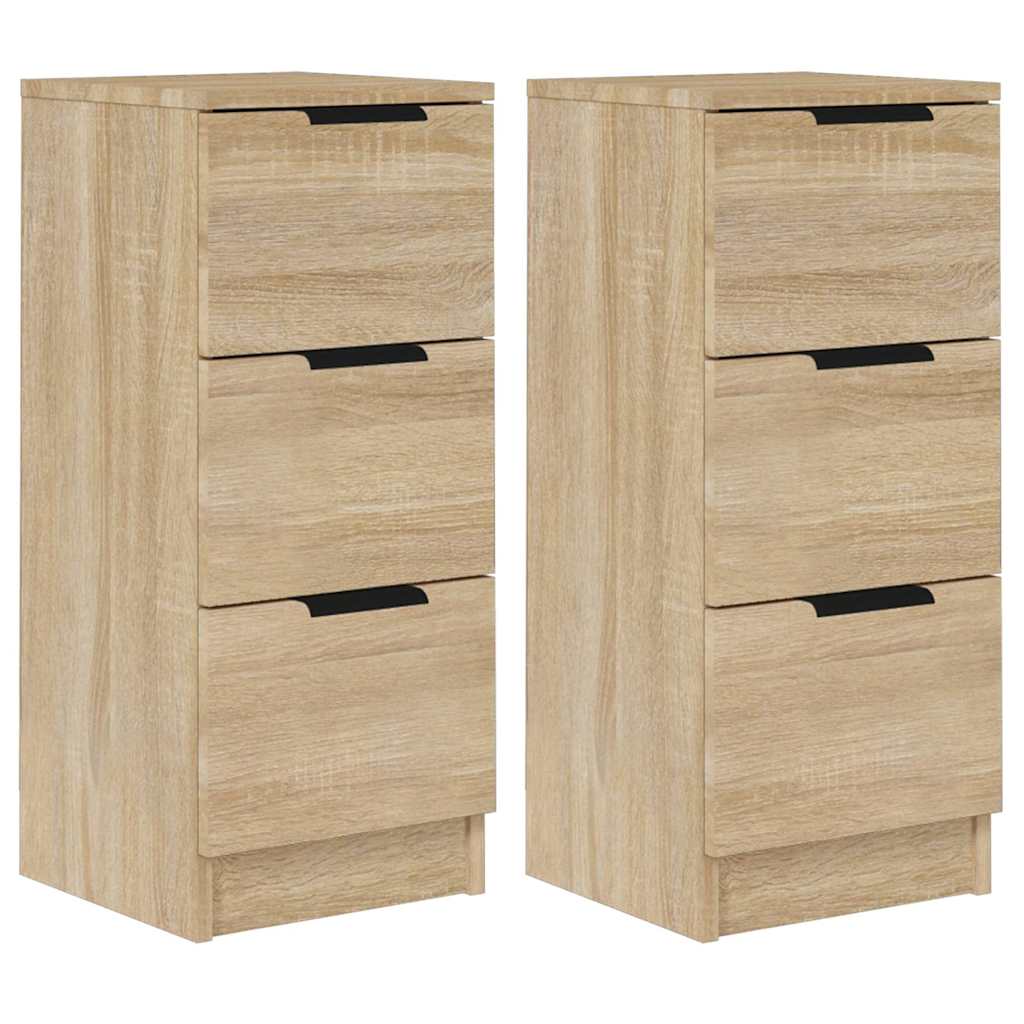 Vidaxl dressoirs 2 st 30x30x70 cm bewerkt hout sonoma eikenkleurig