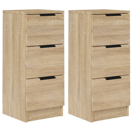 Vidaxl dressoirs 2 st 30x30x70 cm bewerkt hout sonoma eikenkleurig