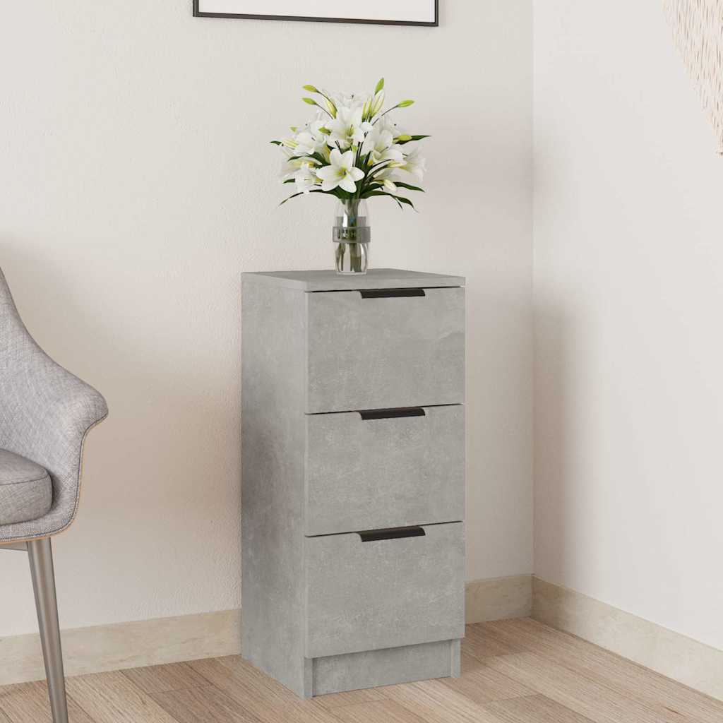 Vidaxl dressoir 30x30x70 cm bewerkt hout betongrijs