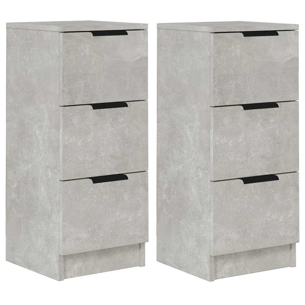 Vidaxl dressoirs 2 st 30x30x70 cm bewerkt hout betongrijs