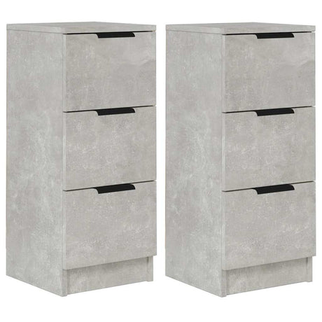 Vidaxl dressoirs 2 st 30x30x70 cm bewerkt hout betongrijs