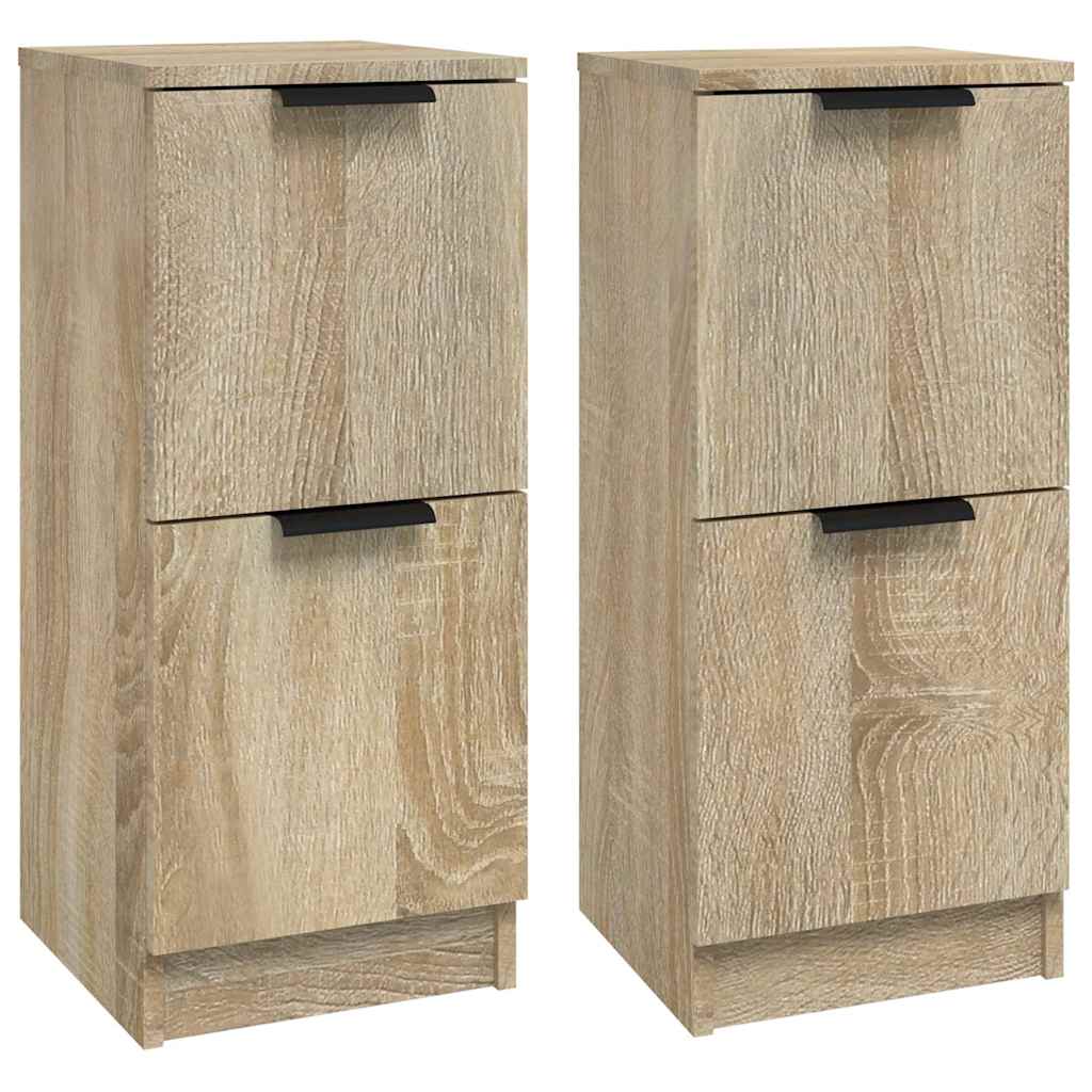 Vidaxl dressoirs 2 st 30x30x70 cm bewerkt hout sonoma eikenkleurig