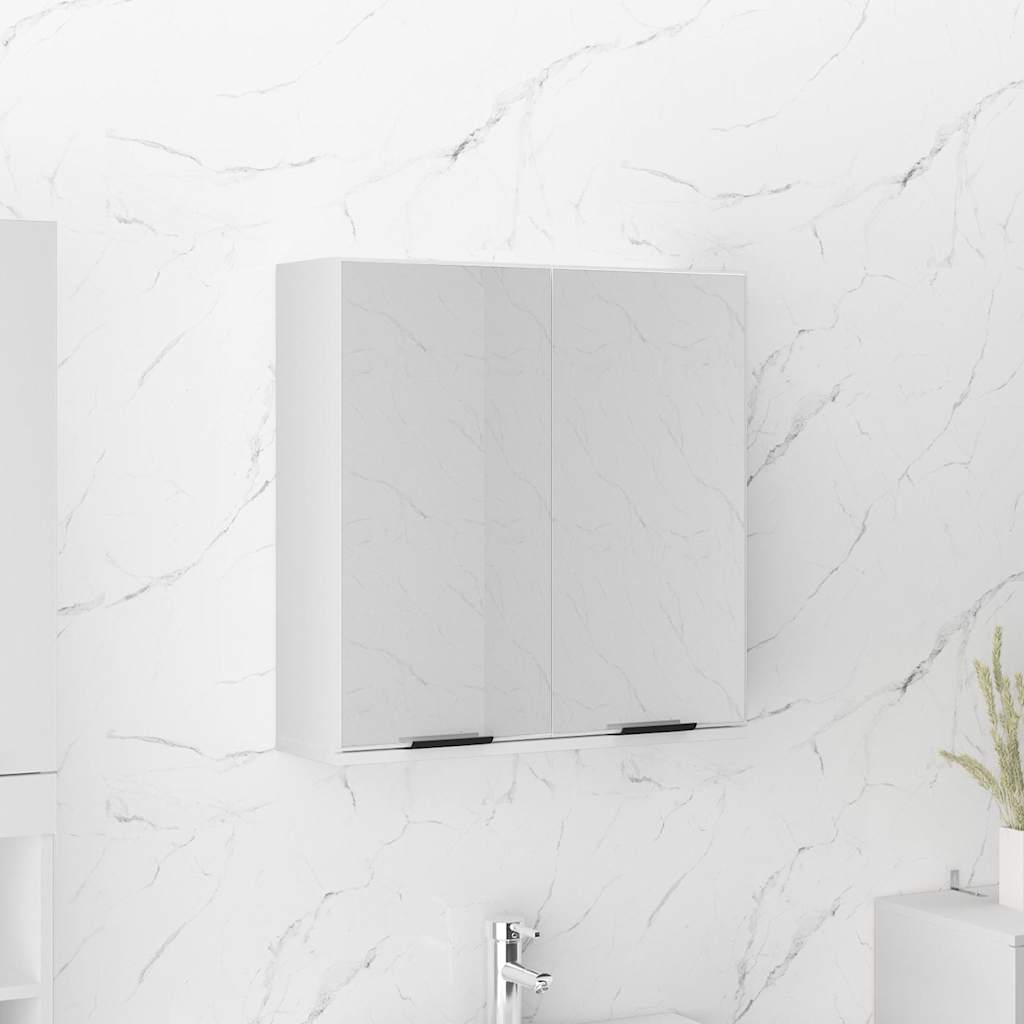 Vidaxl badkamerkast met spiegel 64x20x67 cm wit