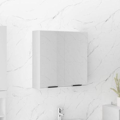Vidaxl badkamerkast met spiegel 64x20x67 cm wit