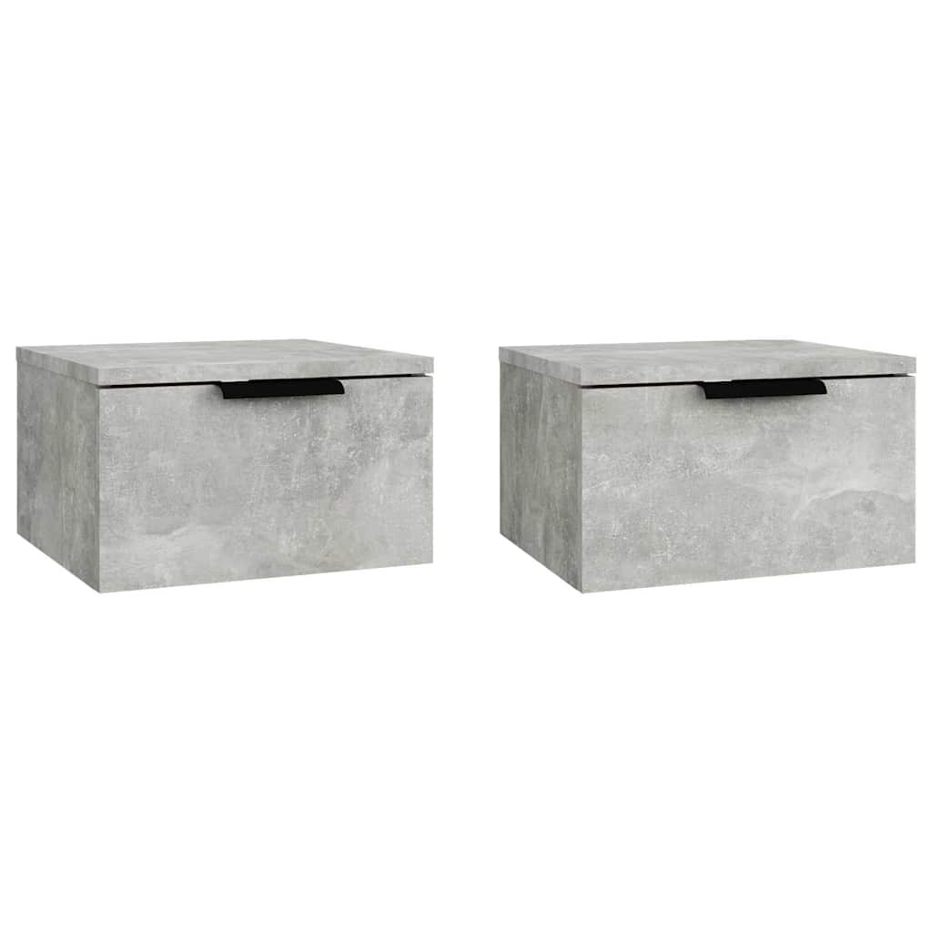 Vidaxl nachtkastjes 2 st wandgemonteerd 34x30x20 cm betongrijs
