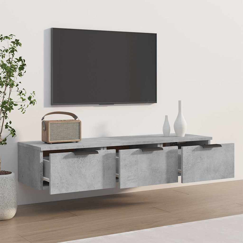 Vidaxl wandkast 102x30x20 cm bewerkt hout betongrijs