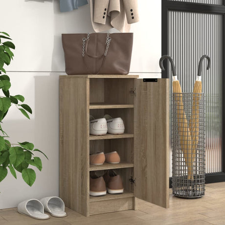 Vidaxl schoenenkast 30x35x70 cm bewerkt hout sonoma eikenkleurig