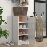 Vidaxl Cabinet da scarpe 30x35x70 cm Properpata in legno Bianco lucido