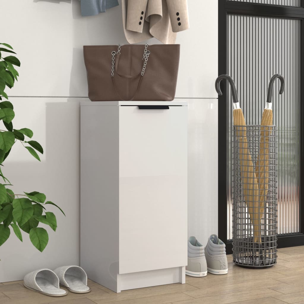 Vidaxl Cabinet da scarpe 30x35x70 cm Properpata in legno Bianco lucido