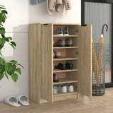 Vidaxl Cabinet da scarpe 59x35x100 cm Colore di quercia in legno elaborato