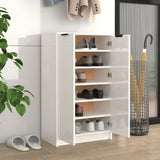 Vidaxl Shoe Cabinet 59x35x100 cm Forarbejdet træ Højglans hvid