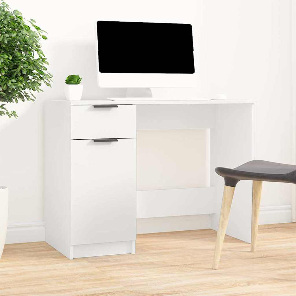 Vidaxl bureau 100x50x75 cm bewerkt hout wit