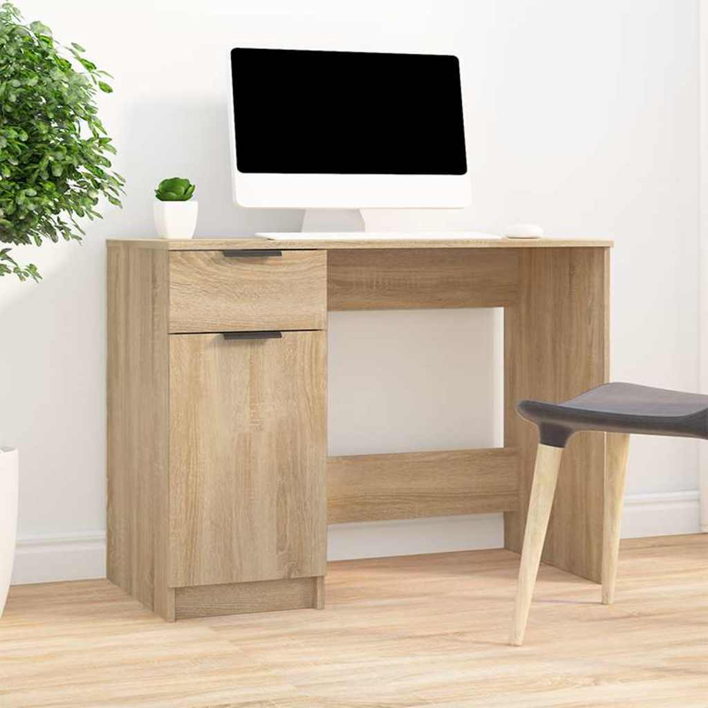 Vidaxl bureau 100x50x75 cm bewerkt hout sonoma eikenkleurig