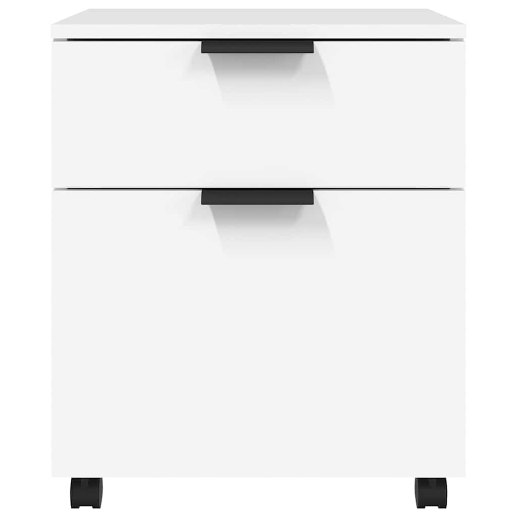 Vidaxl dossierkast verrijdbaar 45x38x54 cm bewerkt hout wit
