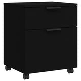 Vidaxl dossierkast verrijdbaar 45x38x54 cm bewerkt hout zwart