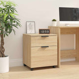 Vidaxl dossierkast verrijdbaar 45x38x54 cm bewerkt hout sonoma eiken