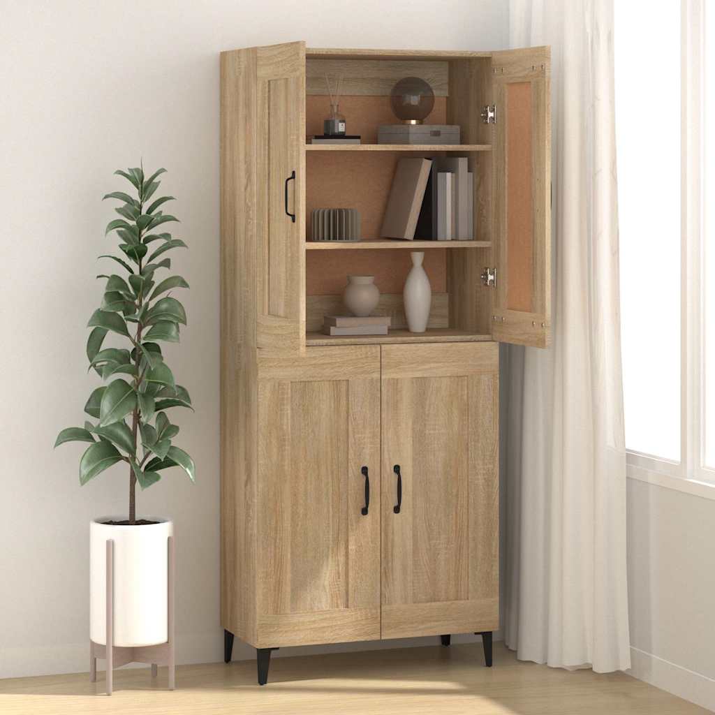 Vidaxl dressoir 69,5x34x90 cm bewerkt hout sonoma eikenkleurig