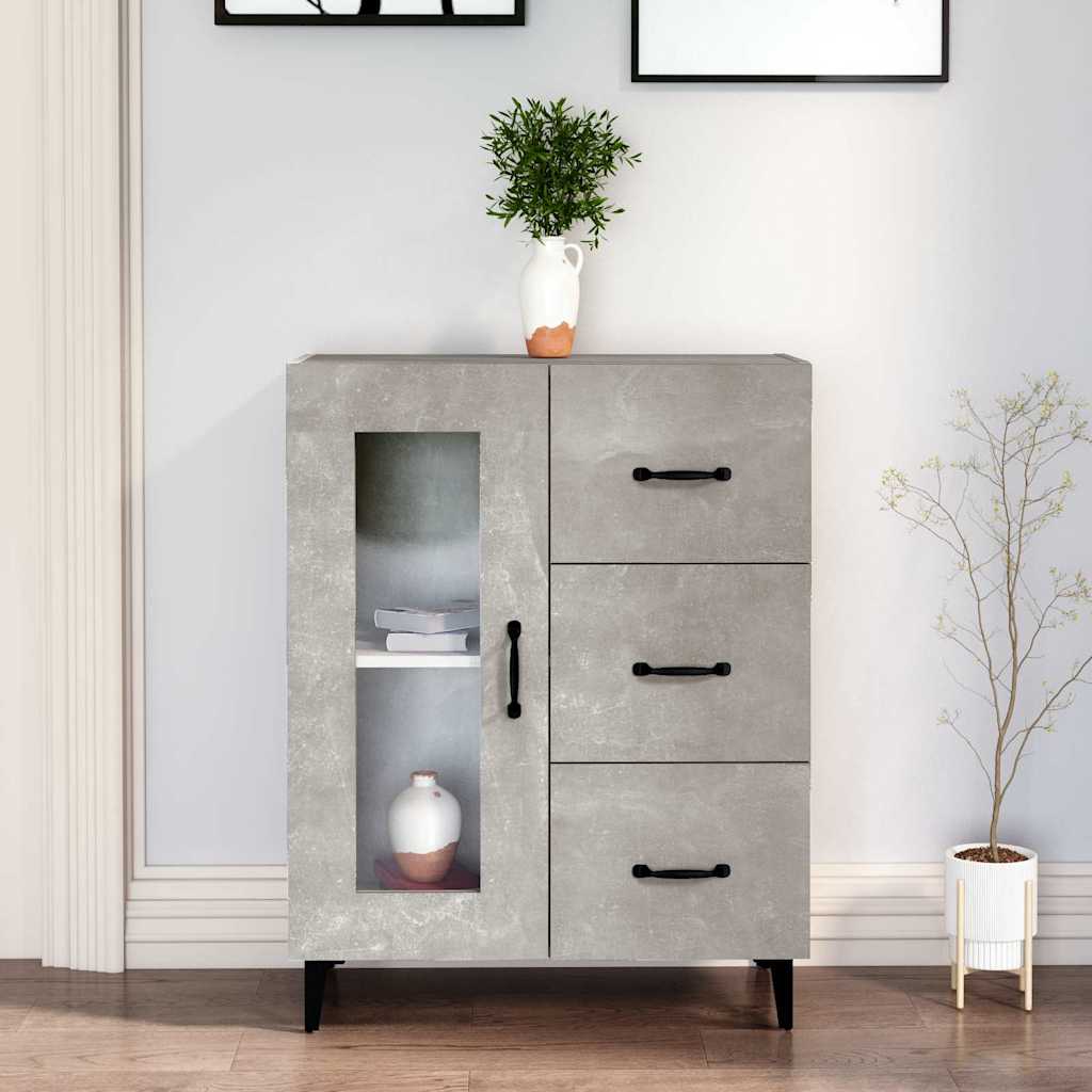Vidaxl dressoir 69,5x34x90 cm bewerkt hout betongrijs