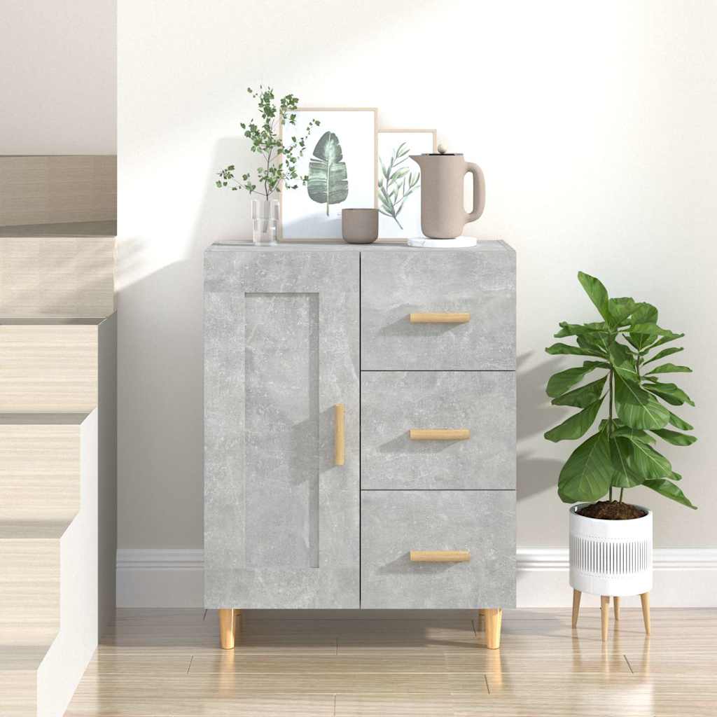 Vidaxl dressoir 69,5x34x90 cm bewerkt hout betongrijs