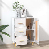 Vidaxl dressoir 69,5x34x90 cm bewerkt hout hoogglans wit