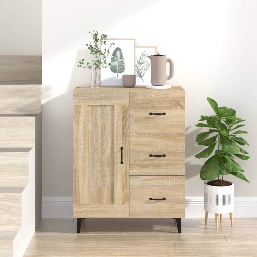 Vidaxl dressoir 69,5x34x90 cm bewerkt hout sonoma eikenkleurig
