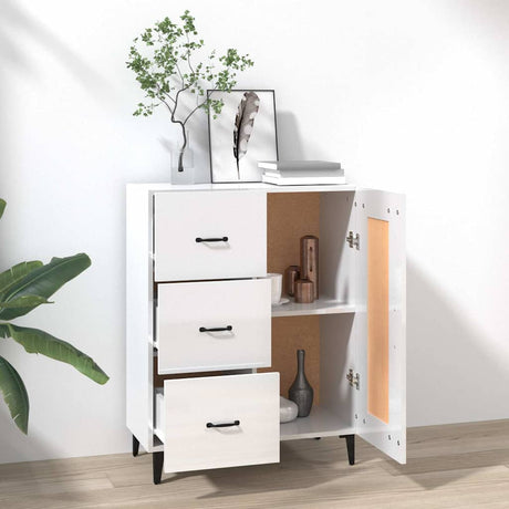 Vidaxl dressoir 69,5x34x90 cm bewerkt hout hoogglans wit