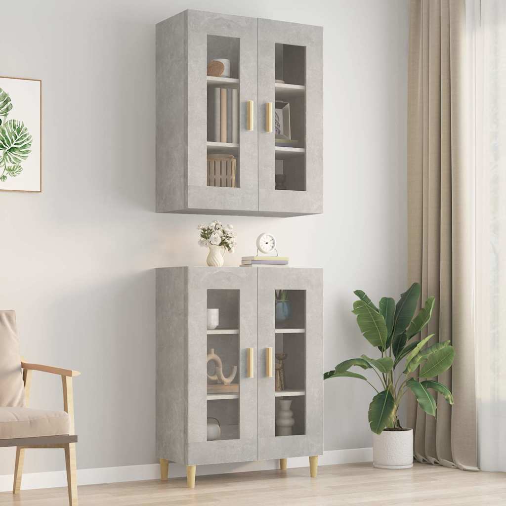 Vidaxl bovenkast 69,5x34x90 cm betongrijs