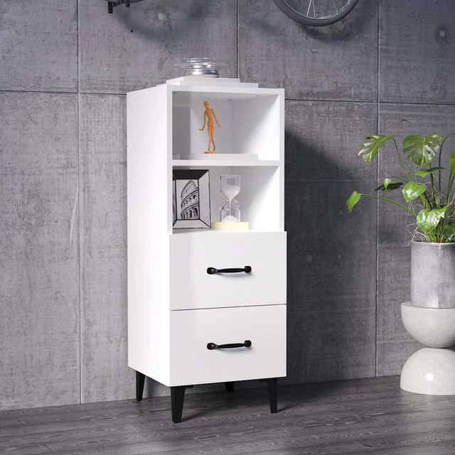 Vidaxl dressoir 34,5x34x90 cm bewerkt hout hoogglans wit