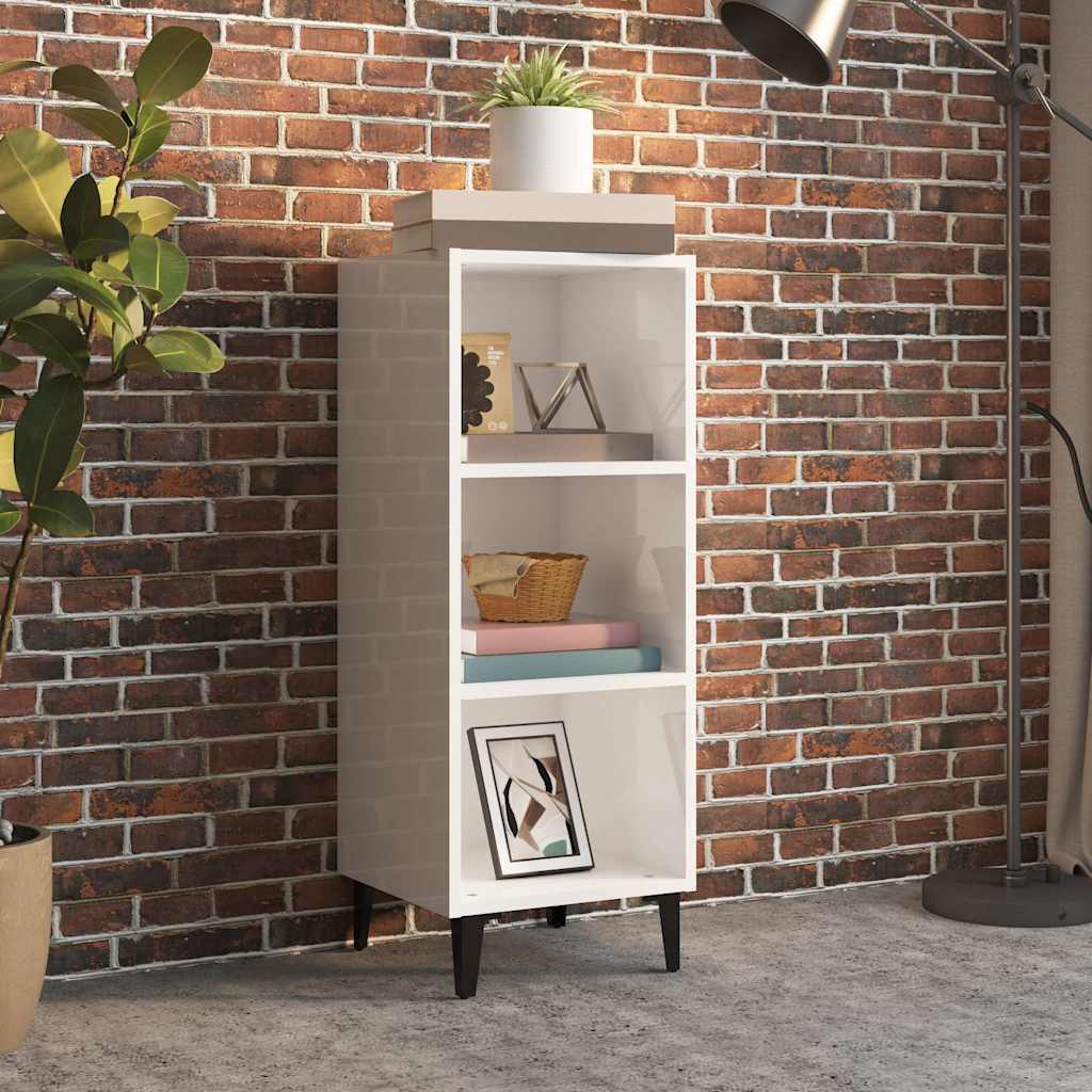 Vidaxl dressoir 34,5x32,5x90 cm bewerkt hout hoogglans wit