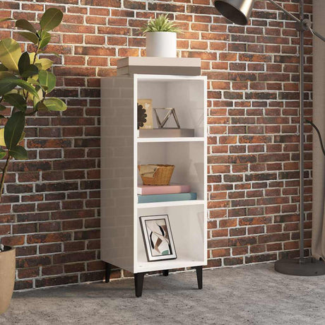 Vidaxl dressoir 34,5x32,5x90 cm bewerkt hout hoogglans wit