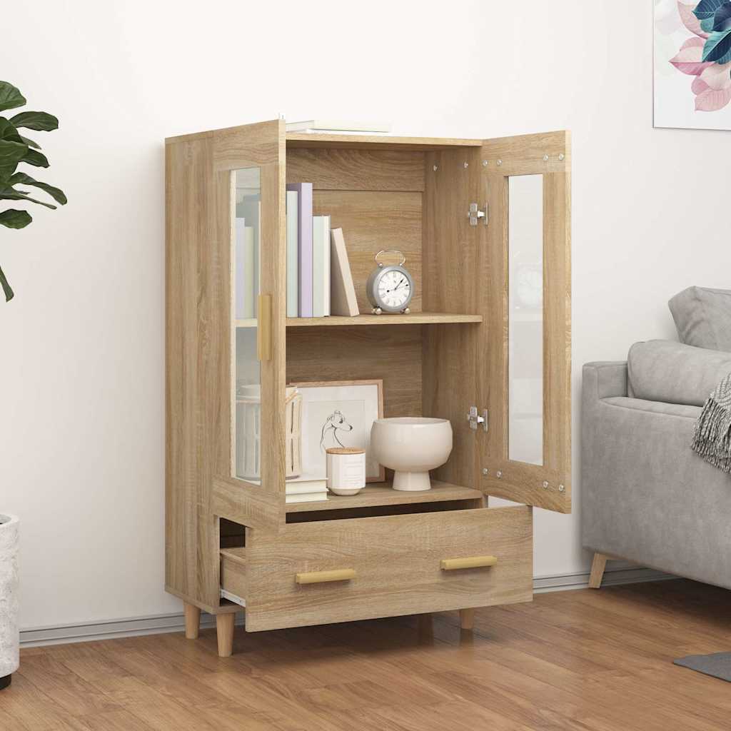 Vidaxl hoge kast 70x31x115 cm bewerkt hout sonoma eikenkleurig