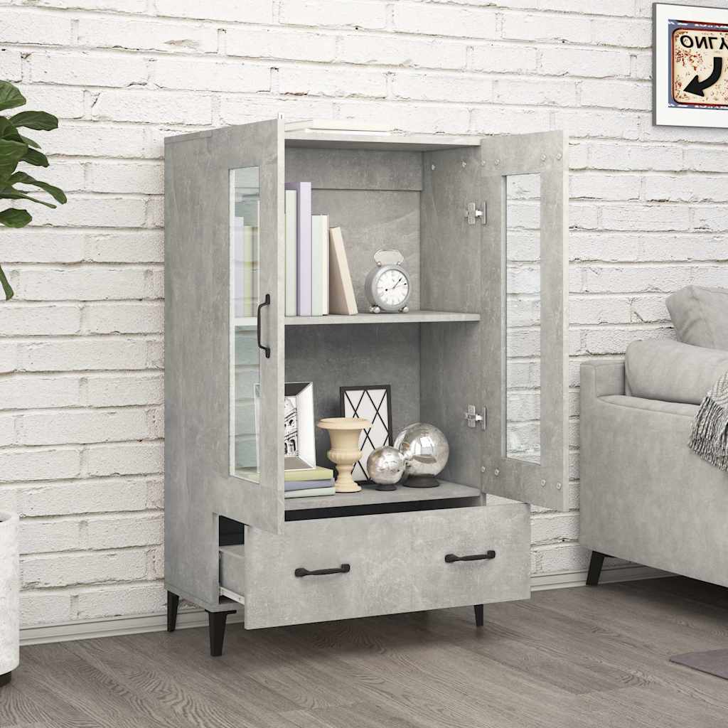 Vidaxl hoge kast 70x31x115 cm bewerkt hout betongrijs