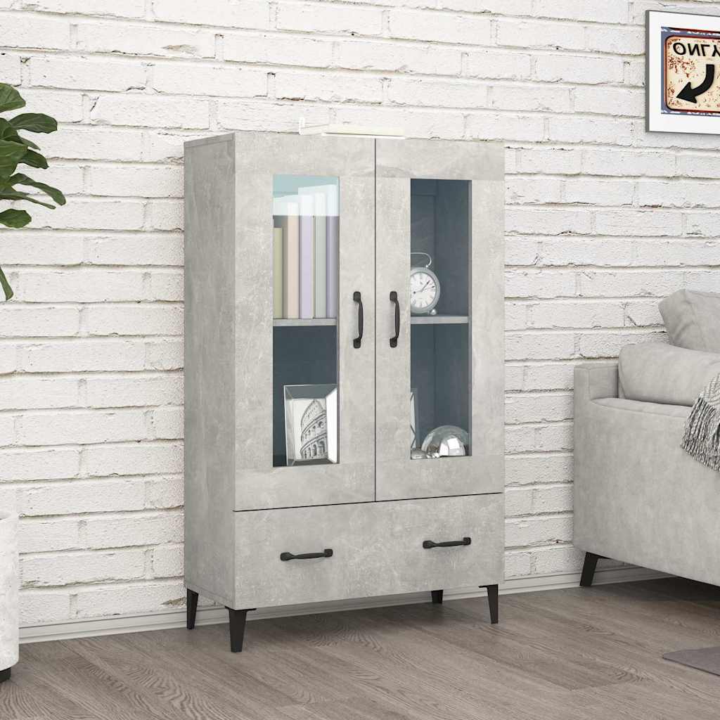 Vidaxl hoge kast 70x31x115 cm bewerkt hout betongrijs