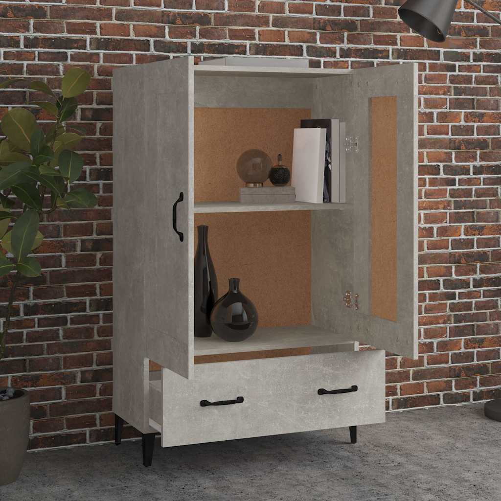 Vidaxl hoge kast 70x31x115 cm bewerkt hout betongrijs