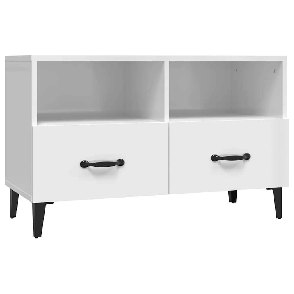Vidaxl tv-meubel 80x36x50 cm bewerkt hout hoogglans wit