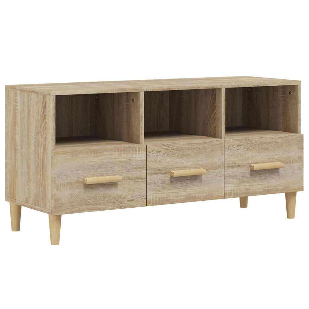 Vidaxl tv-meubel 102x36x50 cm bewerkt hout sonoma eikenkleurig