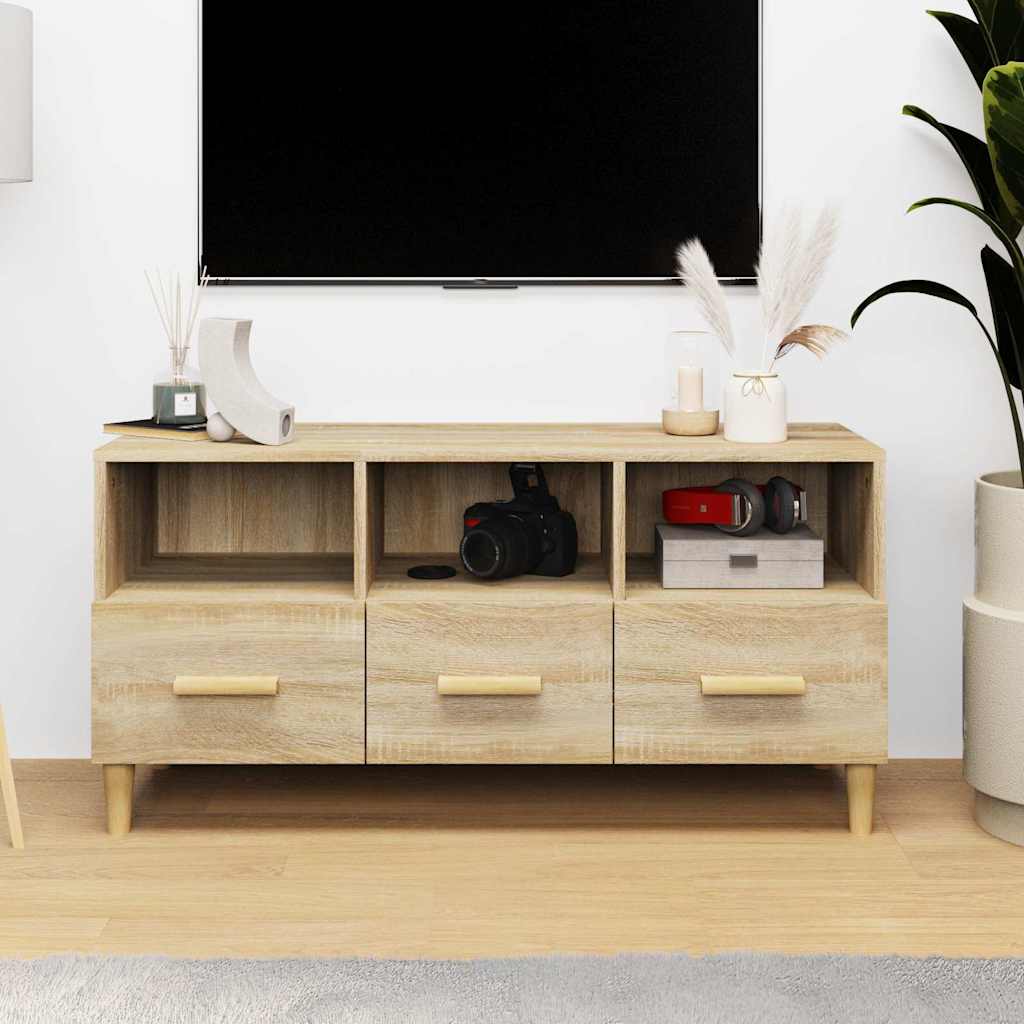 Vidaxl tv-meubel 102x36x50 cm bewerkt hout sonoma eikenkleurig