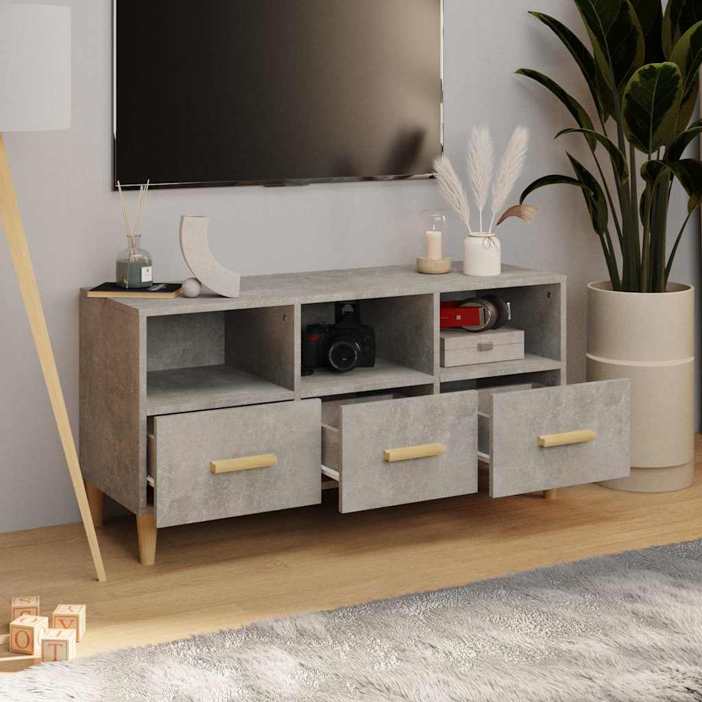 Vidaxl tv-meubel 102x36x50 cm bewerkt hout betongrijs